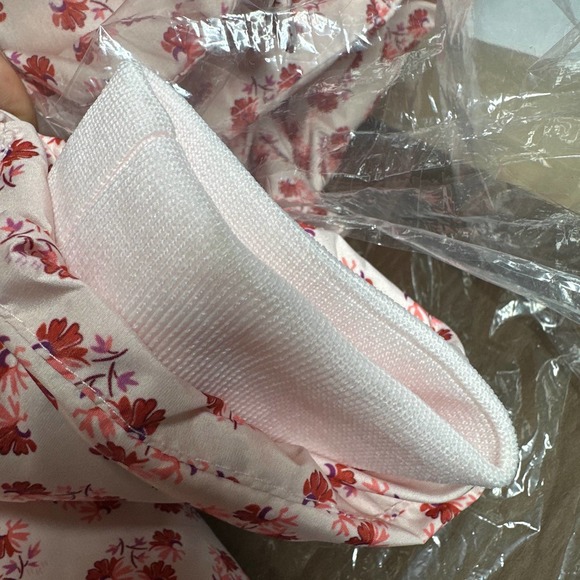 Hill House The Violet Ruffle Sleeve Puffer Jacket Size Small Posy Pink - Picture 11 of 12